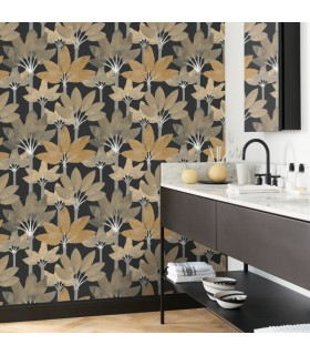 Papier peint BABEL MORDORE NOIR - Collection Babylone - CASADECO - Ref. BBLN89712390