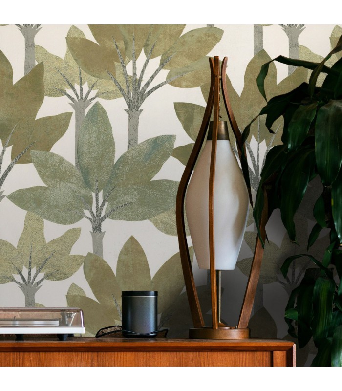 Papier peint BABEL VERT NIL - Collection Babylone - CASADECO - Ref. BBLN89717283