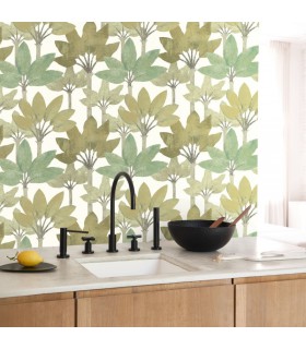 Papier peint BABEL VERT NIL - Collection Babylone - CASADECO - Ref. BBLN89717283