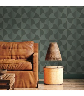 Papier peint VIREVOLTE VERT TAIGA - Collection Alchimie - CASADECO - Ref. ALMI89937777