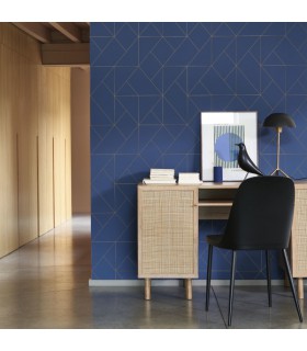 Papier peint SUBTILITE BLEU ENCRE - Collection Alchimie - CASADECO - Ref. ALMI89956803