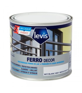Levis Ferrodecor Peinture Laque Brillante Antirouille Métaux Ferreux - Intérieur & Extérieur -2,5 Litres