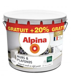 Alpina Peinture Acrylique Murs & Plafonds Blanc Satin