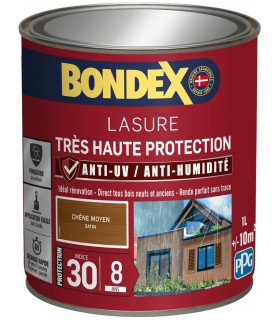 Bondex Lasure Très Haute Protection Satin 8 ans pour bois extérieur