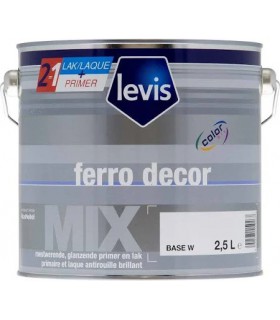 Levis Ferrodecor Peinture Laque Brillante Antirouille Métaux Ferreux - Intérieur & Extérieur -2,5 Litres