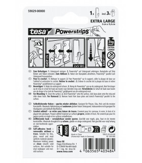 Crochets adhésifs XL Tesa forte fixation jusqu’à 3 kg