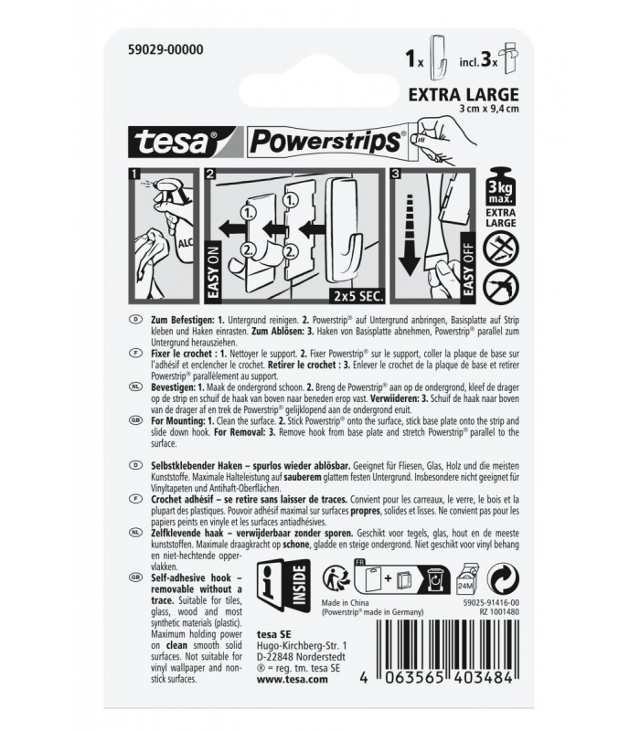 Crochets autoadhésifs XL