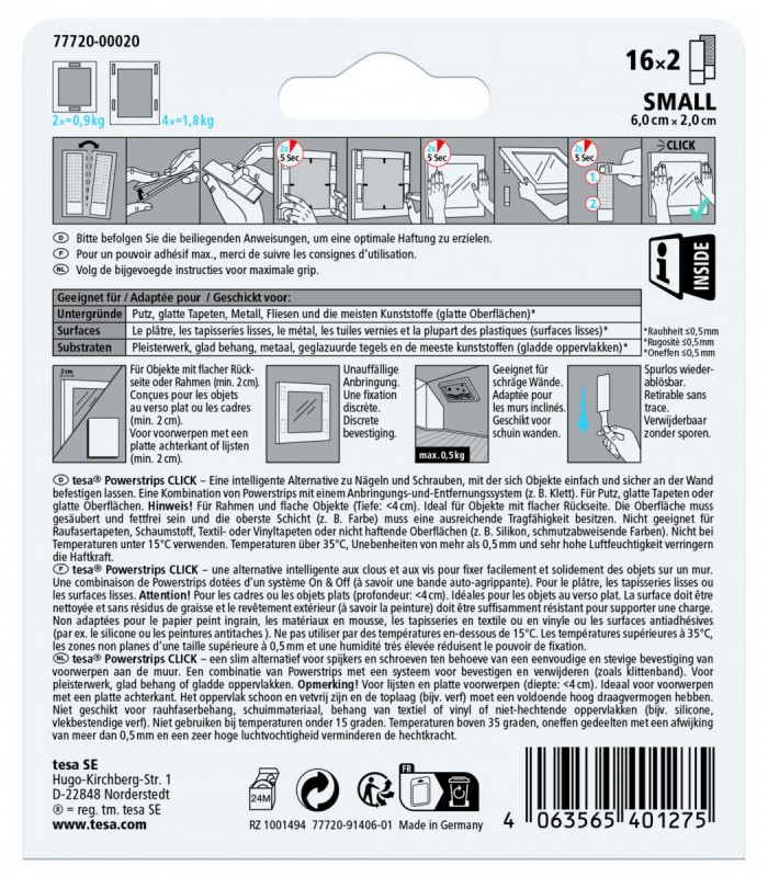 LANGUETTE ADHESIVE CADRE 16x2 S