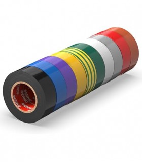 Rouleau Isolation Électrique Geko Mix Couleur - Lot de 10 - 10mX15mm