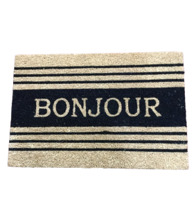 Tapis coco Nino imprimé Bonjour envers PVC 40 x 60 cm