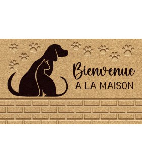 Tapis coco Animaux 45 x 75 cm avec envers PVC