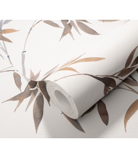 Papier peint Erismann, Collection Martinique - Intissé grainé, Décor : BAMBOU VERT