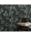 Papier peint Erismann, Collection Martinique - Intissé grainé, Décor : BAMBOU FOND NOIR