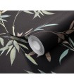 Papier peint Erismann, Collection Martinique - Intissé grainé, Décor : BAMBOU FOND NOIR