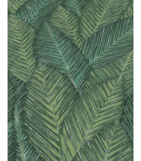 Papier peint Erismann, Collection Martinique - Intissé grainé, Décor : RETREAT VERT