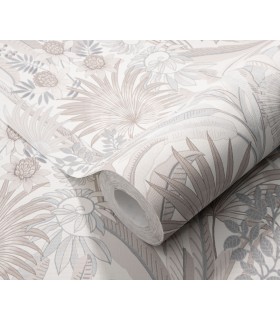 Papier peint Erismann, Collection Martinique - Intissé grainé, Décor : EXOTIC BEIGE