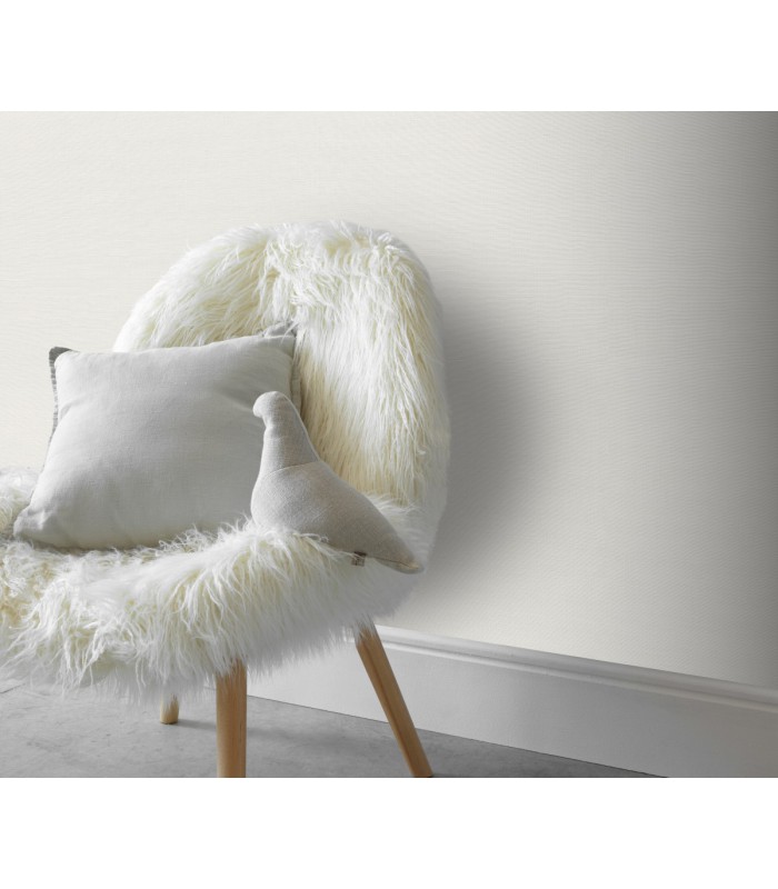 Papier peint Erismann - La Terrasse uni effet textile blanc écru - 1026225