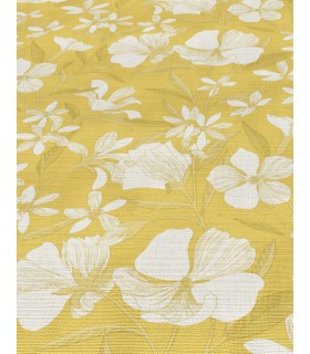 Papier peint Erismann - La Terrasse floral jaune moutarde - 1051903