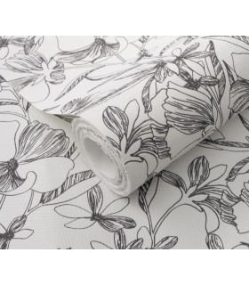 Papier peint Erismann - La Terrasse floral - noir et blanc - 1051915