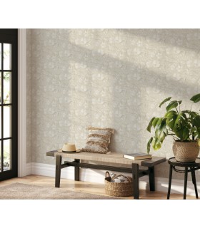 Papier peint Erismann - La Terrasse floral - beige et blanc -1051932