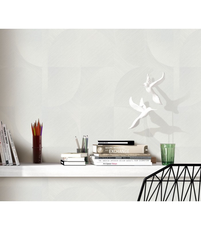 Papier peint Erismann, Collection Martinique - Intissé grainé, Décor : HARMONY BLANC