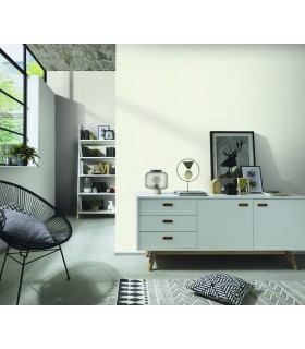 Papier peint Erismann, Collection Martinique - Intissé grainé, Décor : PASSION BLANC