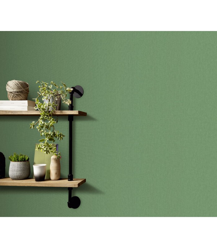 Papier peint Erismann, Collection Martinique - Intissé grainé, Décor : PASSION VERT