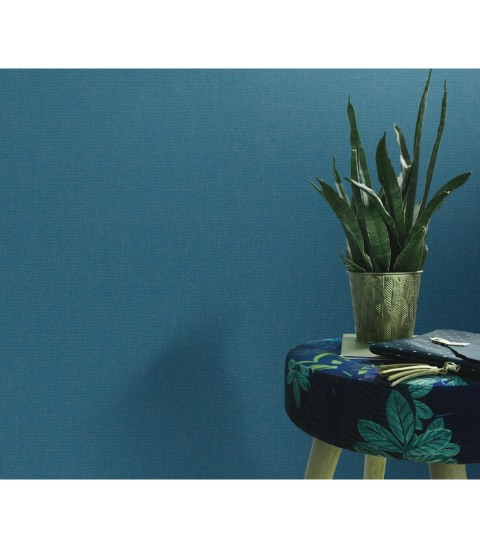 Papier peint Erismann, Collection Martinique - Intissé grainé, Décor : PASSION BLEU FONCE