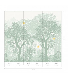Papier peint Erismann - La Terrasse végétal - Décor végétal vert sauge - 220520101