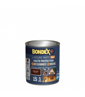 Bondex Lasure 2 en 1 Haute Protection – Anti UV/ Anti Humidité – Fongicide - Finition Mat velouté