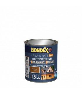 Bondex Lasure 2 en 1 Haute Protection – Anti UV/ Anti Humidité – Fongicide - Finition Mat velouté