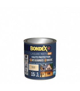 Bondex Lasure 2 en 1 Haute Protection – Anti UV/ Anti Humidité – Fongicide - Finition Mat velouté