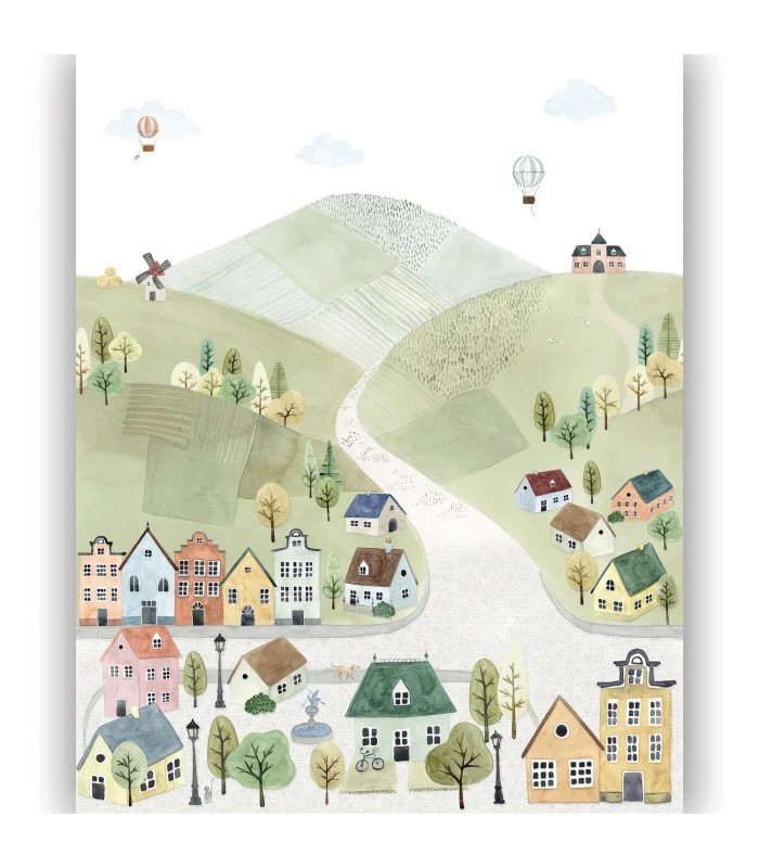 Panoramique WELCOME TO THE VILLAGE MULTICO L 200x310 - Collection ONCE UPON A TIME 2 - CASADECO - Réf. OUTD200713604