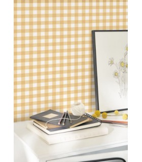 Papier Peint VICHY CAMEL - Collection ONCE UPON A TIME 2 - CASADECO - Réf. OUTD89261327