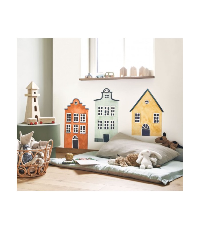 Panoramique LITTLE HOUSES SPRAY UP MULTICOULEURS - Collection ONCE UPON A TIME 2 - CASADECO - Réf. OUTD200908720