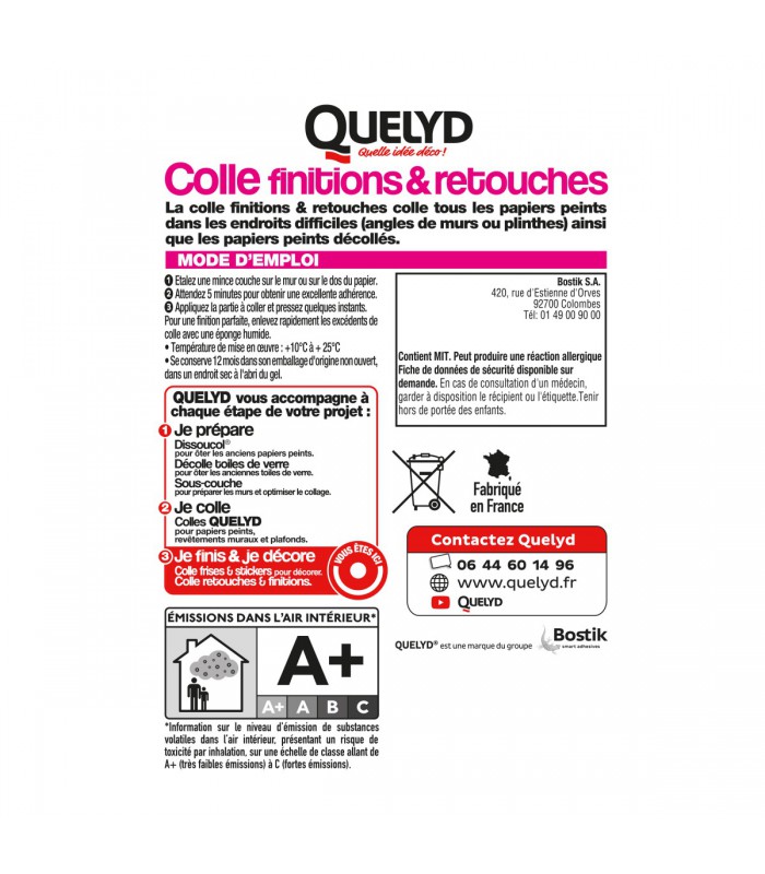 Colle finitions & retouches 100G