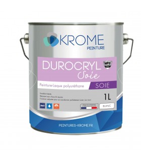 Krome Durocryl Soie Laque Acrylique Polyuréthane - Intérieur et Extérieur - 1L, 3L, 12L