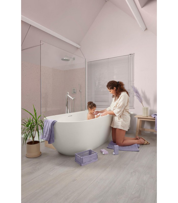 Parquet stratifié Ocean+ 8V4 - Jazz Light Grey - Résistant à l'eau - 1288 x 190 x 8 mm