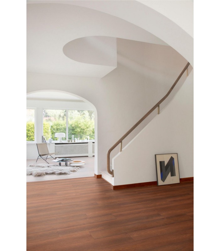 Parquet stratifié Ocean+ 8V4 - Merbau Brown - Résistant à l'eau - 1288 x 190 x 8 mm