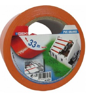 Adhésif PVC orange de masquage extérieur et intérieur - Longueur - 33m - Largeur