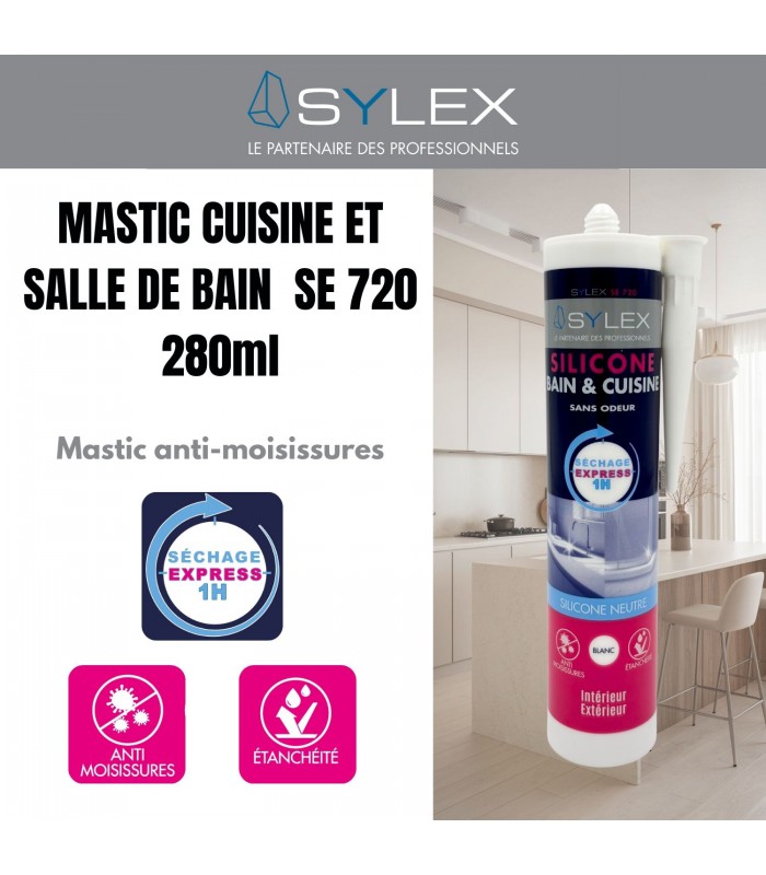 Mastic Cuisine & SDB séchage express SE 720 Sylex - 280ml