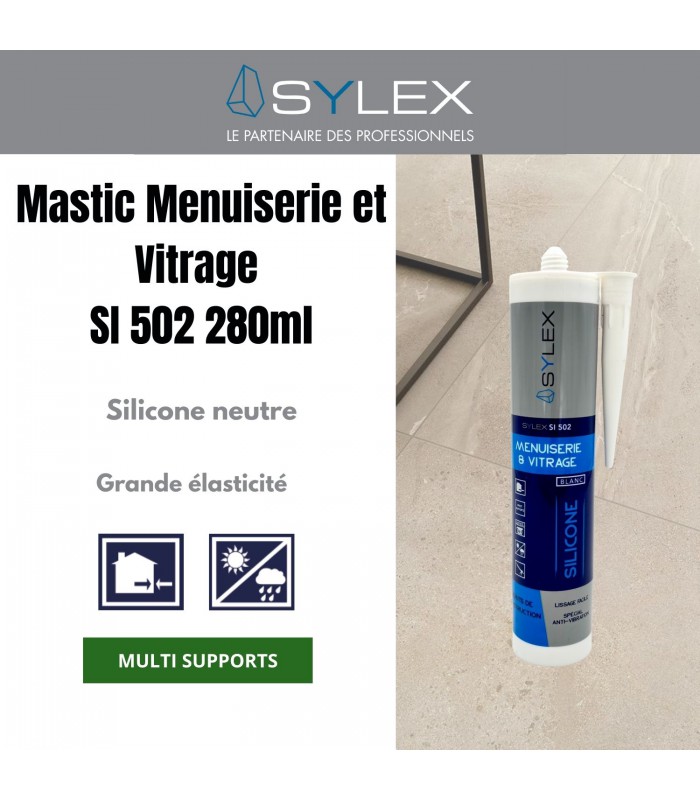 Mastic Menuiserie et Vitrage 280ml SYLEX SI 502