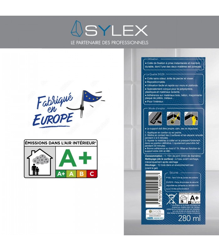 Colle acrylique sans solvants Sylex Fixtout AC10 280 ml