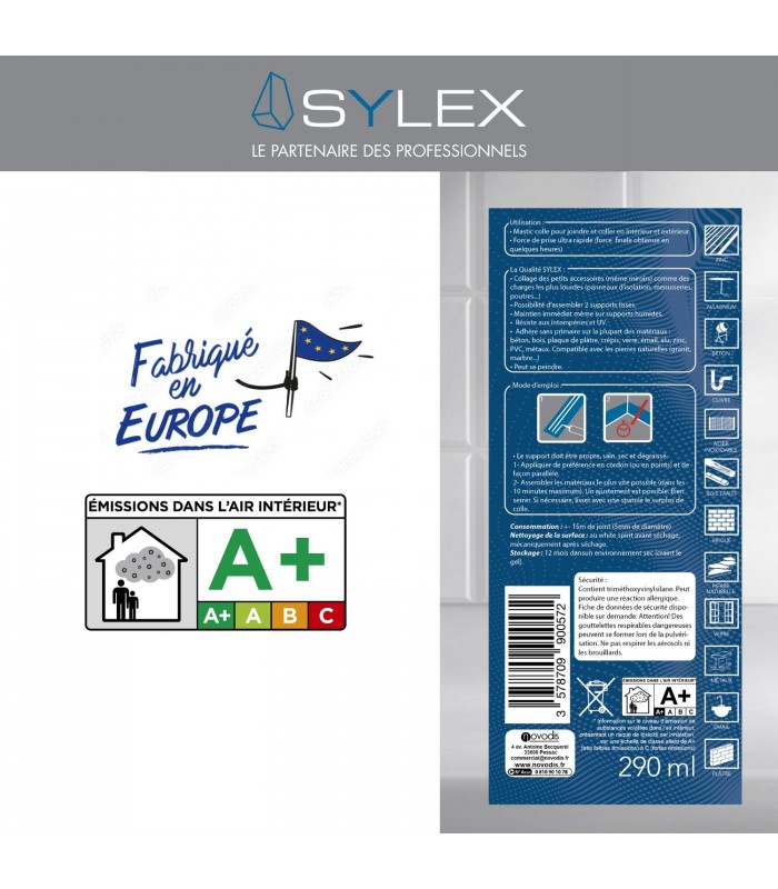 Extrem'Fix Colle fixation 100% matériaux 290ml Sylex CT 11