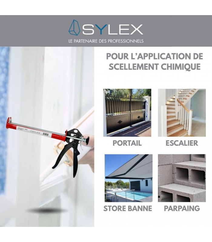 Pistolet Mastic Sylex Pro 1 scellement chimique