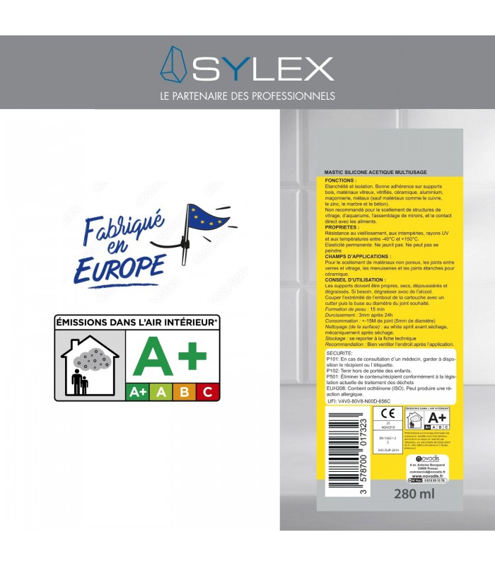 Mastic Silicone Multiusage Tous Matériaux - Novofix