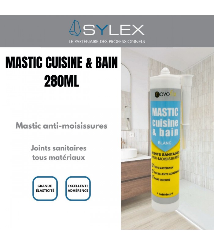 Mastic silicone cuisine et bains Novofix 280 ml