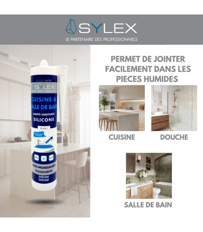 Sylex SA707 Mastic Cuisine et Salle de bain 280ml