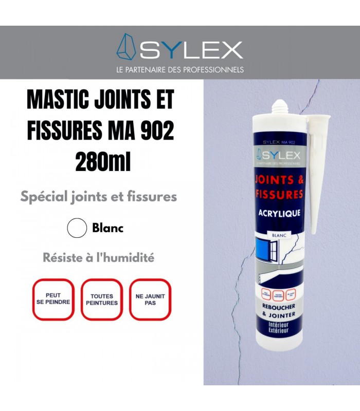 Mastic Acrylique Sylex MA 280ml Joints Et Fissures