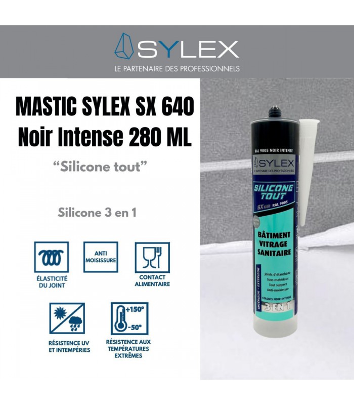 Mastic Sylex SX 640 Silicone 3 en 1 - Joint sanitaire 280 ml